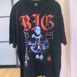 Black Graphic Tee with Red Accents